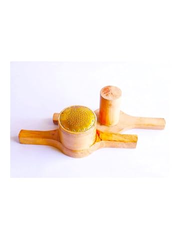 Image of Subaa Traditional Aluminium Kitchen Press, Idiyappam, Sev Sancha Maker with Brass Bottom Sheet - 500g (Wood) Long-Lasting Food-Safe Material with Wood Handle