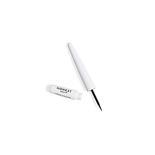 Honest-Beauty-Liquid-Eyeliner-Vegan-Smudge-Flake-Transfer-Proof-Carbon-Free-Silicone-Free-Cruelty-Free-Ophthalmologist-Tested-0058-fl-oz-Black-006-Fl-Oz Honest Beauty Longlasting Vegan Liquid Eyeliner | Smudge + Flake Proof, Precise Application | Hypoallergenic, Plant-Derived, EWG Verified + Cruelty Free | Black, 0.58 fl oz