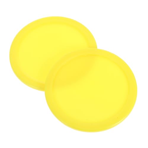 Gogogmee 2pcs Hockey Table Accessories Street Hockey Puck Game Table Accessories Training Pucks Yellow Plastic