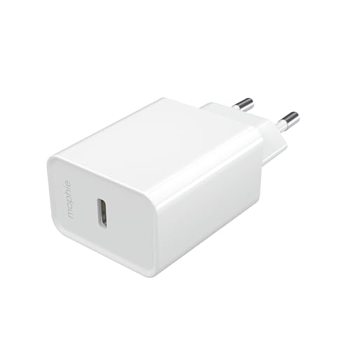 ZAGG mophie Essentials 20W 1-Port USB-C Schnellladegerät, unterstützt Power Delivery PD, EU Wandstecker für iPhone, Samsung, iPad, MacBook und andere – MagSafe optimiert, Kompaktes Design (Weiss)