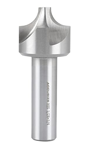 Image of Accusize''dustrial Tools 1 /2'', H.S.S. Corner Rounding End Mills, 3 /4'', Shank Dia, 1-1 /2'' Cutter Dia, 3-7 /8'' Overall Length, 1011-1234 | H.S.S. Corner Rounding End Mills, 1-1 /2 inch Cutter Dia, 3-7 /8 inch Overall Length