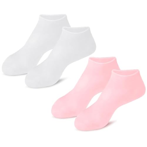JOINPAYA 2 Pares Calcetines Hidratantes para Pies Secos y Agrietados Talla Protección Cómoda para Talones con Efecto Exfoliante y Cuidado Intensivo para Mujer