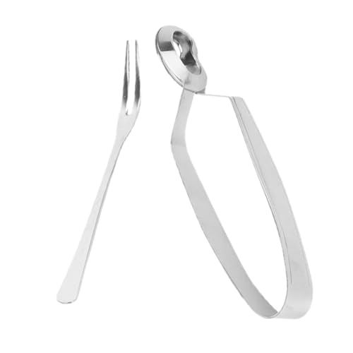 BESPORTBLE Pinze Lumache in Acciaio Resistente e Leggero con Forchetta Abbinata Multiuso per Crostacei e Lumache Manico Ergonomico Antiscivolo per Casa e Ristorante Facile da Maneggiare e
