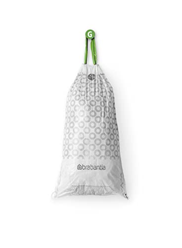 Brabantia Sacs Poubelle PerfectFit Multipack (Code G/23-30 Litres) Ultra Résistant, Poignées Coulissantes, 6 rouleaux (120 Sacs) 138423 Blanc