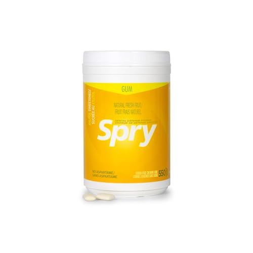Spry Fresh Natural Xylitol Chewing Gum – Dental Care, Sugar Free, Aspartame Free, Non-GMO, Gluten Free (Fresh Fruit, 550 Count - Pack of 1)