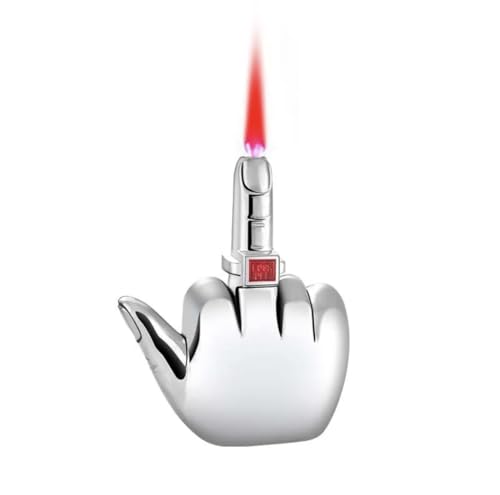 Encendedor Novelty NIVEK Middle Finger Plateado miniatura 1