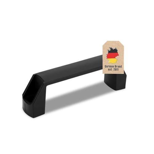 INTIRILIFE Asa de plástico Distancia Entre Agujeros 90 mm Negro - asa de Recambio Universal para maletines, Cajas de Herramientas, cajones, Carcasas, Cajas y Muebles - Robusta, fácil de Montar