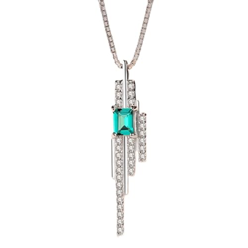 Collier émeraude bleu-vert en argent, le cadeau romantique idéal