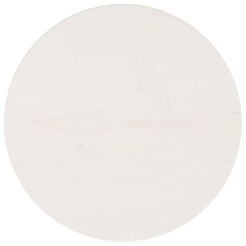 RCODSSK Plateau de table rond en pin massif blanc Ø 30 x 2,5 cm pour table de salle à manger et table basse