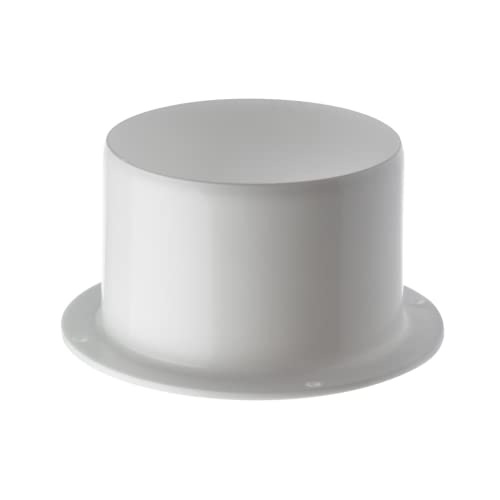 100mm / 4 Inch Straight Duct Connector - Wall Flange - Round PVC Ducting - Ventilation Pipe, Hose, Tube