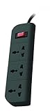 Belkin 3-Socket Extention Board with Surge Protector Universal Socket with 5Ft (1.5-Meter) Heavy Duty Cable Overload Protection, Comes with 5 Years Manufacturer Warranty, Grey Color, 350 Volts
