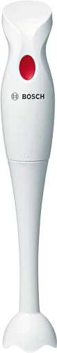 Bosch MSMP1000 Frullatore a immersione, 350W, Lama in acciaio inox, Impugnatura ergonomica, Facile da usare e pulire, Blocco di sicurezza, Bianco