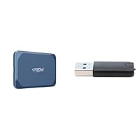 Crucial X10 SSD Esterno 4TB con Adattatore USB-A, Fino a 2100 MB/s
