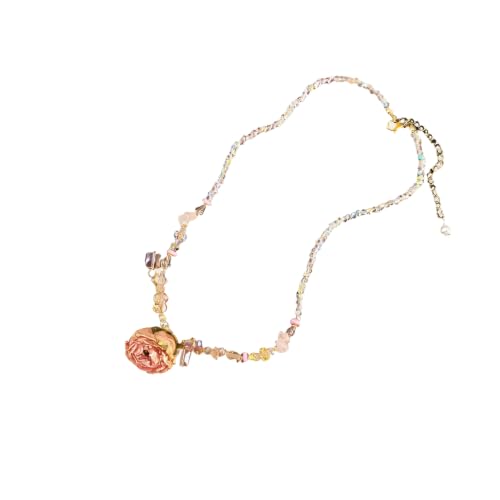 Collier de fleurs roses, le bijou de clavicule idéal pour le bureau