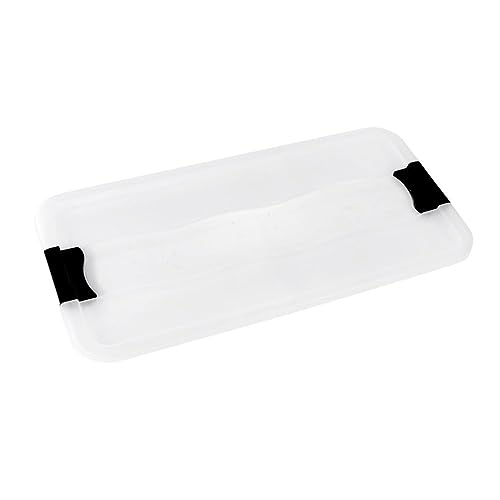 keeeper Aufbewahrungsbox mit Deckel und Schiebeverschluss, 79,5 x 39,5 x 40 cm, 83 l, Cornelia, Transparent