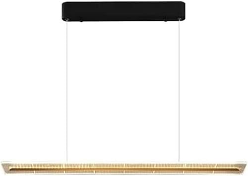 Chandelier long de prestige QTHWB avec panneau acrylique ultra-fin en métal brossé