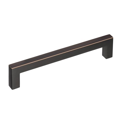 Image of Amerock Monument 5-1 /16 inch (128mm) Center-to-Center Oil-Rubbed Bronze Cabinet Pull - 25 Pack