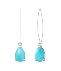 Teardrop-White Gold Plated Turquoise