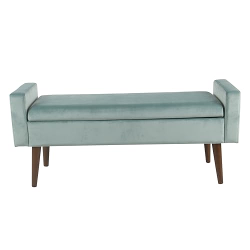 Image of HomePop Fulton 48 inch Storage Bench - Muted Mint