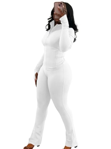 Women 2 Piece Outfits Tracksuit Long Sleeve Zip Up Jacket Leggings Sets