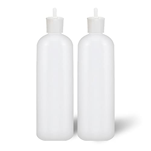 MoYo Natural Labs 32 oz Refillable Bottles, Empty Travel Containers with Toggle Caps, One Quart Travel Bottles, BPA Free PET Squeezable Toiletry/Cosmetics Bottle (Pack of 2, Clear)