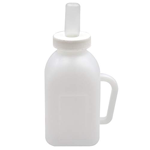 Farm & Ranch - Juego de cuencos para leche de cordero con botella, con tapón de rosca y cabra de oveja y pezón, botella de lactancia de repuesto para bebedero