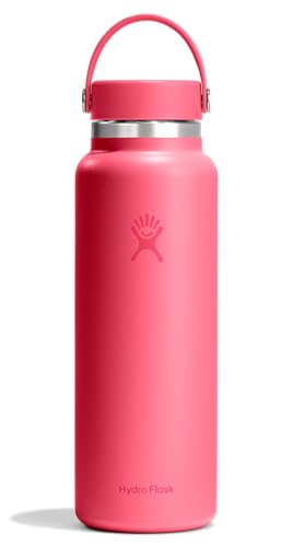 Image of Hydro Flask Water Bottle - Insulated Stainless Steel - Wide Mouth Flex Lid, Non Spill, Leakproof and Refillable in 40 Oz Popstar Pink