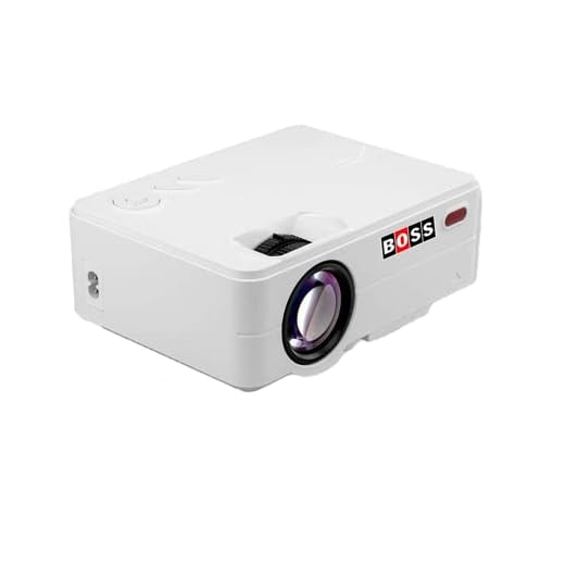 Boss S12 Full HD Home Theatre Projector 3000 Lumens 1920X1080 150" Display with HDMI/AV/VGA/USB/TV Input Portable Projector (White)