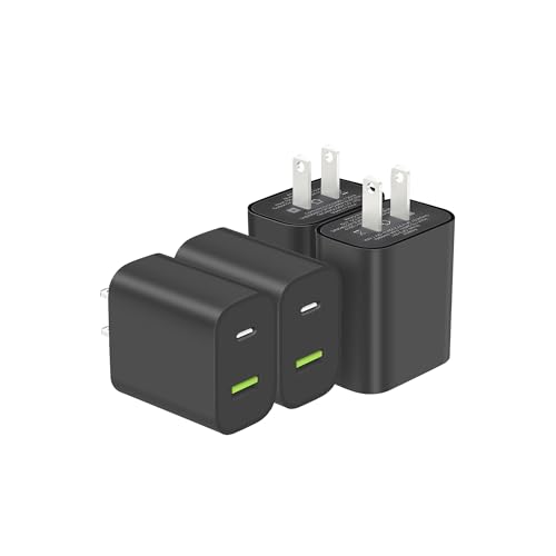 4 Pack USB C Charger Block, Dual Port Type C Wall Charger Fast Charging 20W Power Adapter Cube for iPhone 14/14 Pro/14 Pro Max/14 Plus/13/12/11, XS/XR/X, iPad, Samsung, More