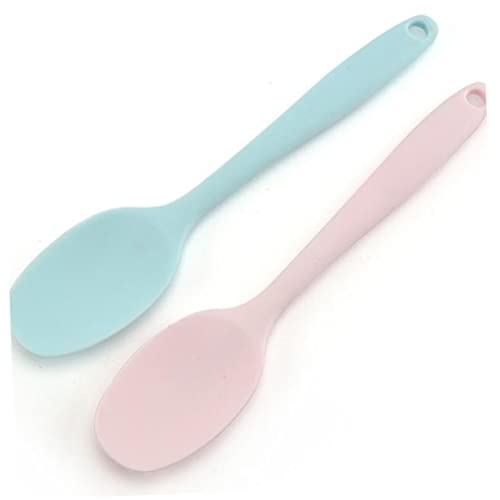 CIYODO Serving Scoop Set of 4 Silicone Non-stick Kitchen Gadgets Ergonomic Handle for Soup Porridge