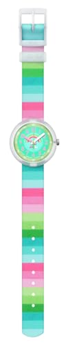 Swatch Men's Flik Flak Power Time Stripy Dreams Green Blue Pink Kids' Watch