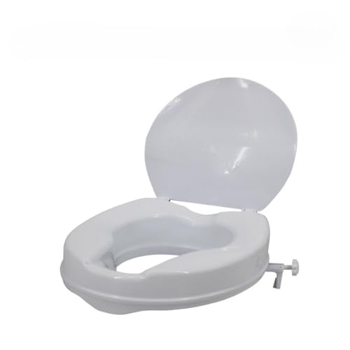 Tuyiutm滑り止め調節可能手すり付き高さ調節便座、高齢者・妊婦専用便座クッション、トイレ安全手すり、快適性を高める必須バスルーム用品 (B2サイズ(蓋付き)高さ6cmアップ)