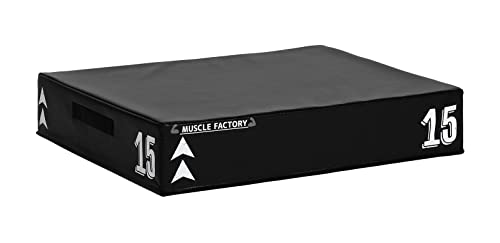 MUSCLE FACTORY ジョイント式 プライオボックス ソフト ジャンプボックス プライオメトリクス ボックス ステップ台 エクササイズ 体幹 トレーニング 単品 70*80*15cm (ブラック)