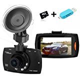 caRmeRa Car Dashcam Camera DVR Dashboard 1080P Full HD Video Recorder With Backup Rearview Camera with 140°Wide Angle Night Vision G-sensor With 8GB Micro SD Card And With Memory Card Reader