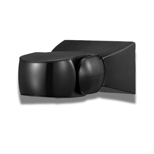 Evoges EvoSense Black PIR Motion Sensor IP65 Outdoor use 180 Degree 12m motion detection range 300W LED compatible Up and down swivel adjustment Surface wall mounted