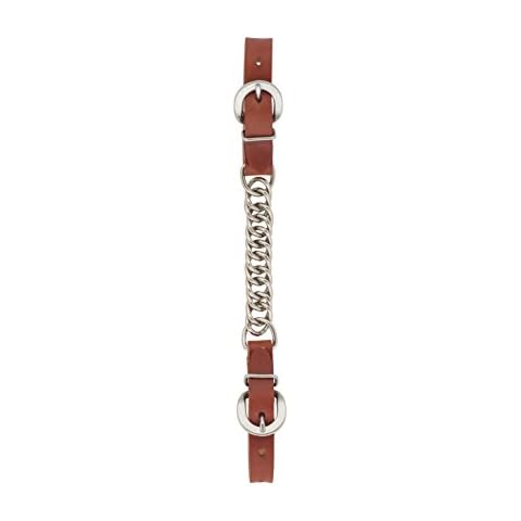 Weaver Leather Single Flat Link Nickel Plated Chain Curb Strap, Canyon Rose, 4 1/2" Cover