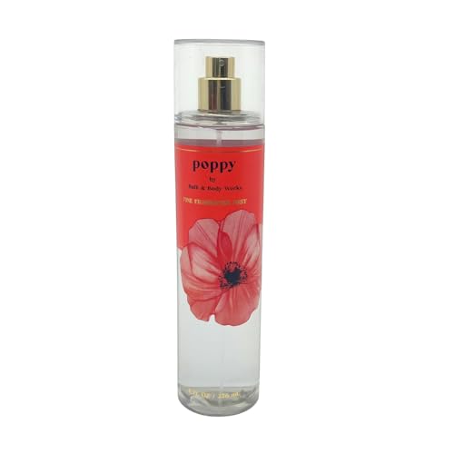 Bath & Body Works Poppy Mist 8 Fluid Ounce (2022 Limited Edition) Pack of 3 Gift Set for Women