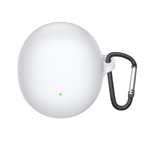 Image of Amazon Basics Case for Oppo Enco Air 3, Silicone Soft TWS Pouch with Hook, 360 Full Shock-Absorbing Protection (White) (Cover Only)