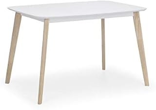 Julian Bowen Casa Rectangular Dining Table, White/Limed Oak, 80x120cm