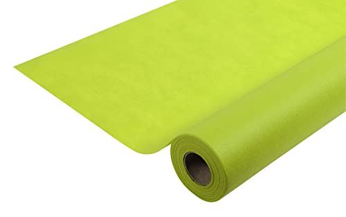 Pro Nappe - Réf R781048I - Nappe jetable en non tissé spunbond - Rouleau de 10 M de long X 1,20 M de large - Couleur vert pomme -Matière indéchirable, déperlante et essuyable
