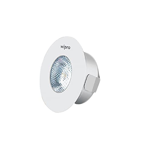 Wipro 3 Watt Atom Spotlight, Compact And Bright 3000K Led Downlighter (Warm White, Pack Of 1), Standard