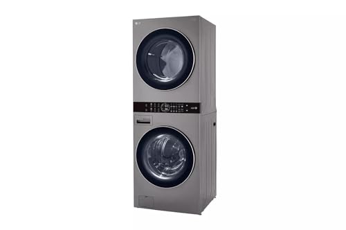 LG WashTower Stacked Smart Laundry Center 4.5 Cu.Ft. Front Load Washer & 7.4 Cu.Ft. Electric Dryer in Graphite Steel WKE100HVA - Image 5