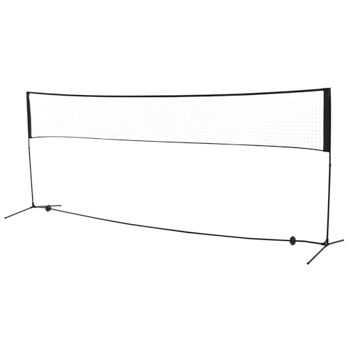 HOMCOM Red de Tenis Bádminton Voleibol 4 Metros Altura Ajustable 94-158cm Plegable y Portátil con Bolsa de Transporte 400x60x94/158cm