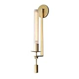 Facile da installare: Sorgente luminosa: base E14, si consiglia di utilizzare una lampadina E14 lunga. È completamente dimmerabile se utilizzato con una lampadina dimmer e interruttori dimmer compatibili. La lampada da parete industriale in ottone opaco è cablata, nessun interruttore o spina, basta installare la lampadina e il paralume in vetro (lampadina non inclusa)