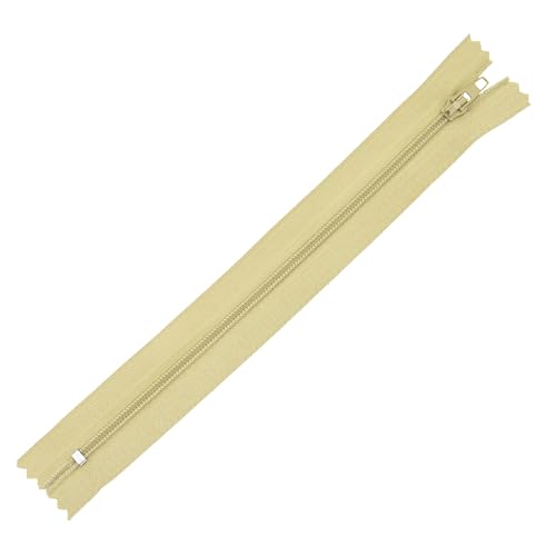 Image of Mandala Crafts 100 PCs Beige Closed-End 5 Inches Nylon Zippers for Sewing