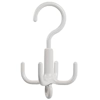 ELMOWO - Universal Haken XXL zum Einhängen (360 Grad drehbar) Organizer für Kleiderstange/Kleiderschrank für Gürtel, Krawatten & Taschen - Gürtelhalter und Taschenhalter in weiß (bis 20 kg belastbar)