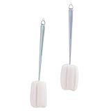 RORPOIR 2本セット 多機能ボトルブラシ カップ洗浄ブラシ 吊り下げ収納付 家庭用ウォーターボトル 牛乳瓶対応