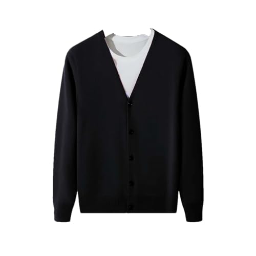 Men V Neck Button Front Wool Knit Cardigan Sweater Winter Casual Soft Long Sleeve Knitwear