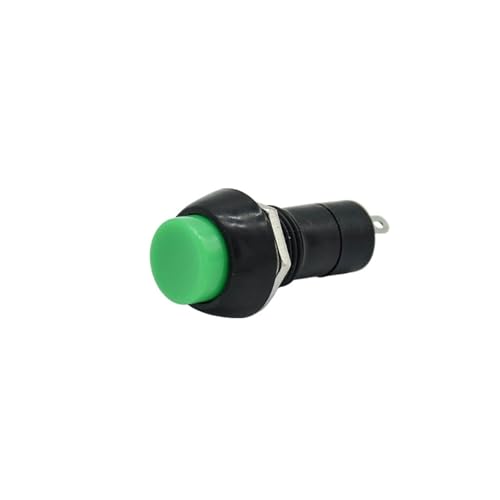 Pulsador verde de 12mm y 3A con retorno automático para activación precisa de circuitos en botes