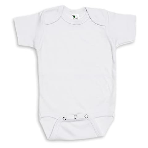 Laughing Giraffe Baby Blank Short Sleeve One Piece Bodysuit White (0-3 Months, White) Cover